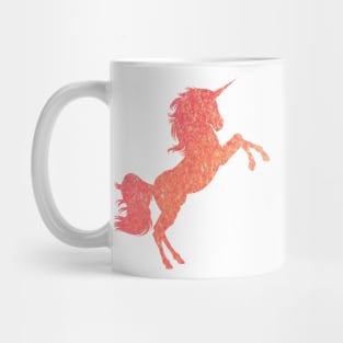 Orange Ombre Faux Glitter Unicorn Mug